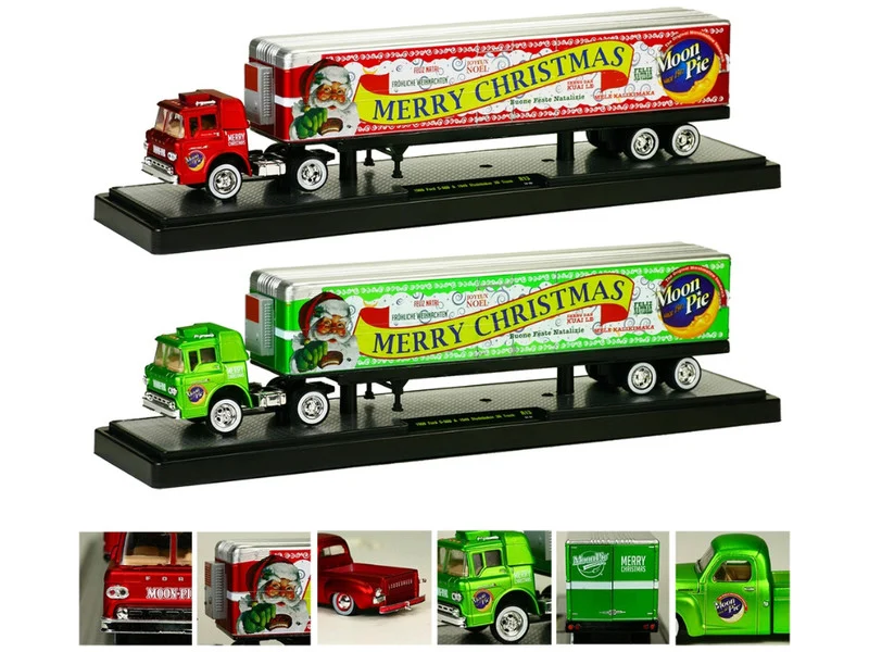 Auto Haulers Release 13 "Moon Pie Christmas" Edition Set of 2 pieces 1/64 Diecast Models by M2 Machines - Ford Models