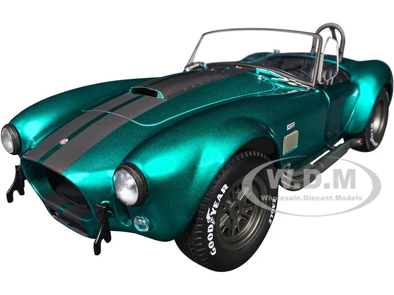 Shelby Cobra 427 MKII Teal Metallic with Gray Stripes "Pink Slips" Series 1/18 Diecast Model Car by Jada - Shelby Models