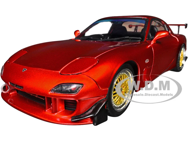 Mazda RX7 Type RS (FD3S) RHD (Right Hand Drive) Orange Metallic "Pink Slips" Series 1/18 Diecast Model Car by Jada - Mazda Models