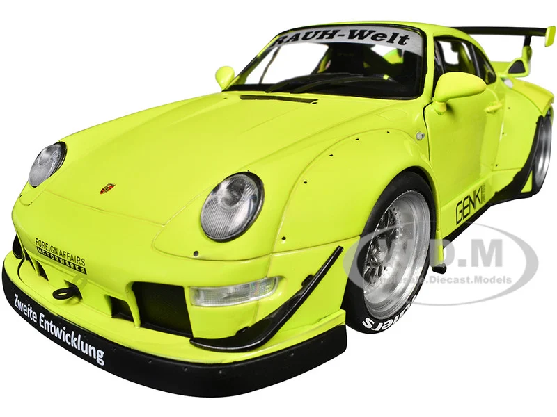 RWB Body Kit "Genki" Lime Green "Pink Slips" Series 1/18 Diecast Model Car by Jada - Porsche Models