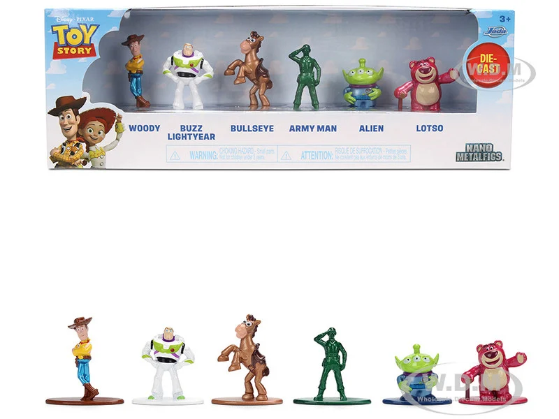 Set of 6 Diecast Figures "Toy Story" Movie Franchise "Nano Metalfigs" Series Diecast Models by Jada - Movie/TV Series Models