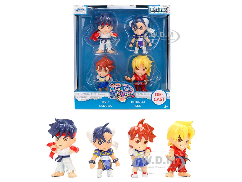 Set of 4 Diecast Figures "Super Gem Fighter Mini Mix" (1997) Video Game "Metalfigs" Series Diecast Models by Jada - Movie/TV Series Models