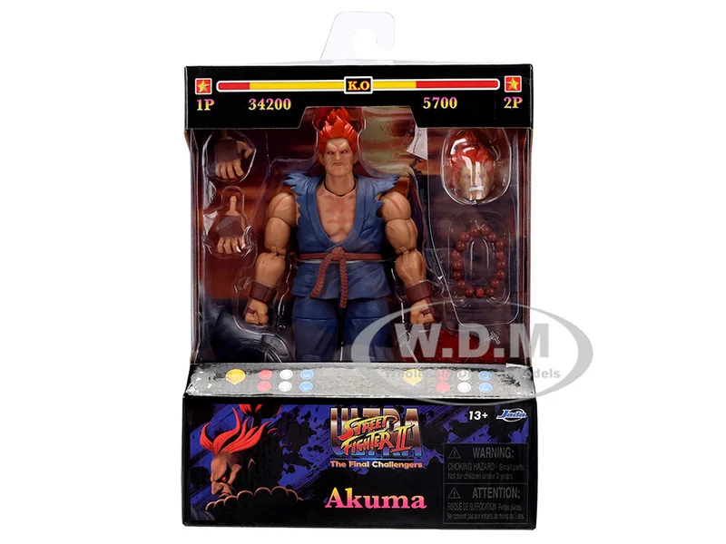 Akuma 6" Moveable Figure with Accessories and Alternate Head and Hands "Ultra Street Fighter II: The Final Challengers" (2017) Video Game Model by Jada - Movie/TV Series Models