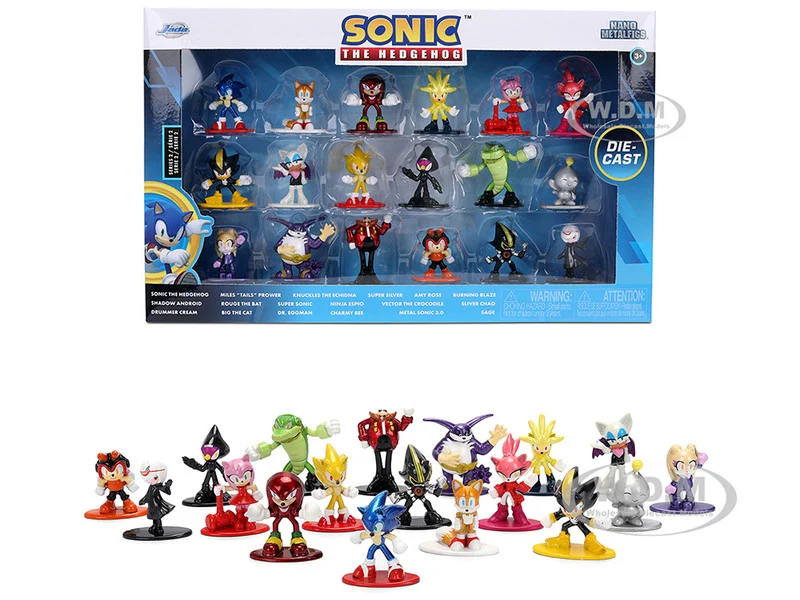 "Sonic The Hedgehog" Set of 18 Diecast Figures Wave 2 "Nano Metalfigs" Series Diecast Models by Jada - Movie/TV Series Models