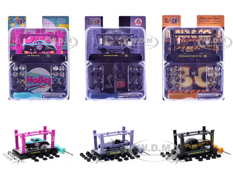 Model Kit 3 piece Car Set Release 78 Limited Edition to 9600 pieces Worldwide 1/64 Diecast Model Cars by M2 Machines - 1/64 Scale Sets