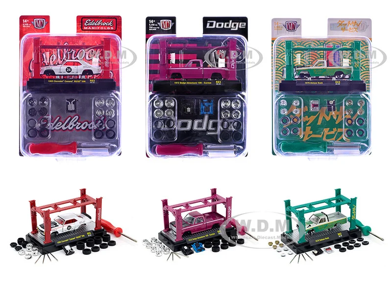 Model Kit 3 piece Car Set Release #83 Limited Edition to 6000 pieces Worldwide 1/64 Diecast Model Cars by M2 Machines - 1/64 Scale Sets