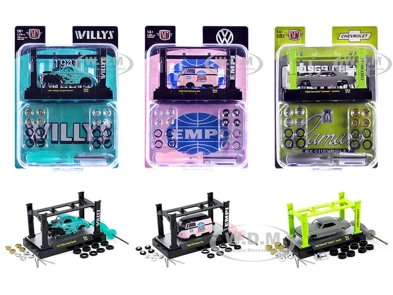 Model Kit 3 piece Car Set Release 84 Limited Edition to 6000 pieces Worldwide 1/64 Diecast Model Cars by M2 Machines - 1/64 Scale Sets