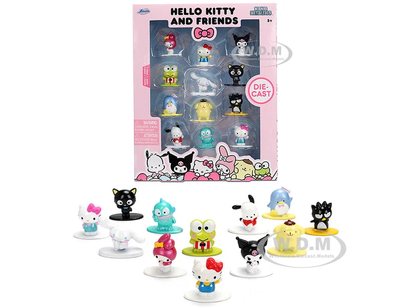 Set of 12 Diecast Figures "Hello Kitty and Friends" Franchise "Nano Metalfigs" Series Diecast models by Jada - Movie/TV Series Models