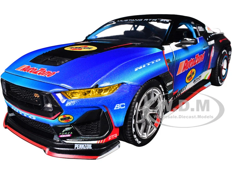 Ford Mustang RTR #130 James Deane "AutoZone" "Formula Drift PRO Championship" (2025) with Lights "RTR Vehicles" Series 1/24 Diecast Model Car by Jada - Ford Models