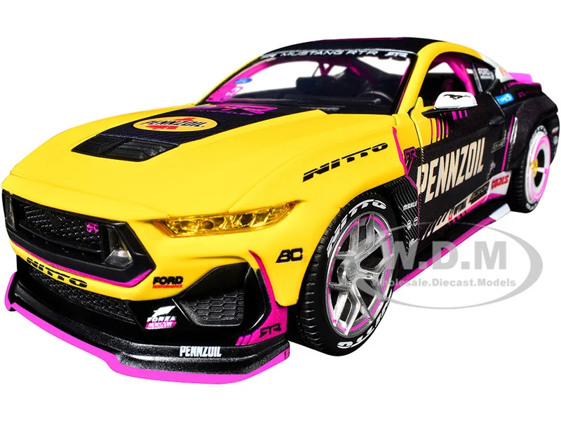 Ford Mustang RTR #213 Ben Hobson "Pennzoil" "Formula Drift PRO Championship" (2025) with Lights "RTR Vehicles" Series 1/24 Diecast Model Car by Jada - Ford Models