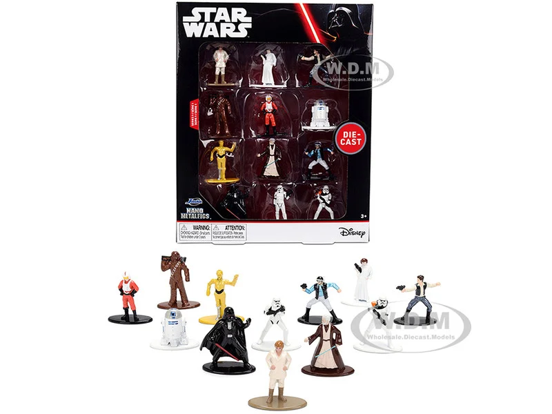 Set of 12 Diecast Figures "Star Wars" Movie Franchise "Nano Metalfigs" Series Diecast Models by Jada - Movie/TV Series Models