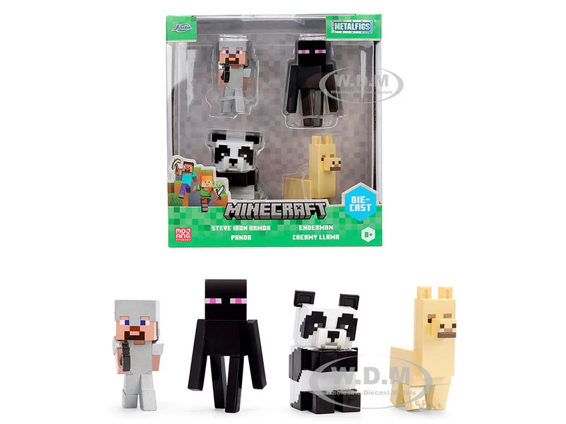 Set of 4 Diecast Figures "Minecraft" Video Game Wave 6 "Metalfigs" Series Diecast Models by Jada - Movie/TV Series Models