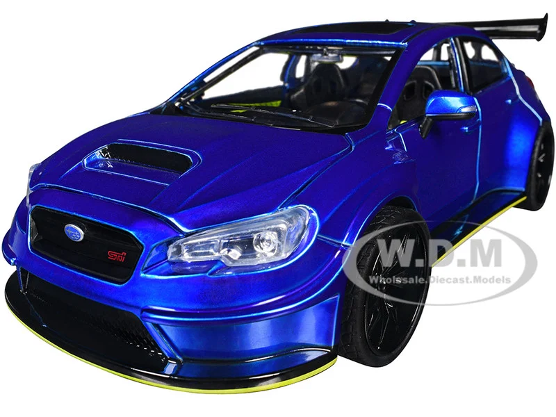 2016 Subaru WRX STI Widebody Blue Metallic "JDM Tuners" Series 1/24 Diecast Model Car by Jada - Subaru Models