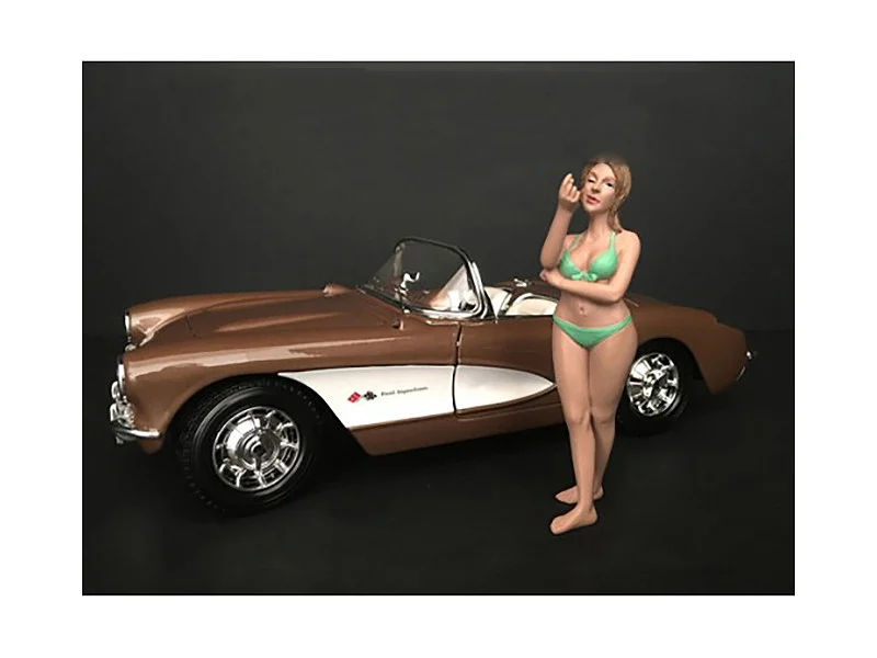 August Bikini Calendar Girl Figurine for 1/18 Scale Models by American Diorama - Accessories