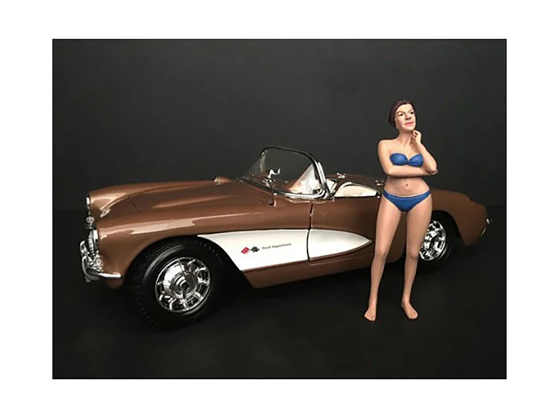 December Bikini Calendar Girl Figurine for 1/24 Scale Models by American Diorama - Accessories