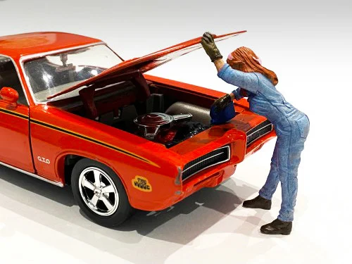 Retro Female Mechanic II Figurine for 1/18 Scale Models by American Diorama - Accessories