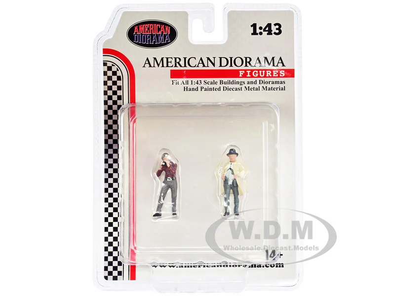 "Race Day" Two Diecast Figures Set 3 for 1/43 Scale Models by American Diorama - Accessories