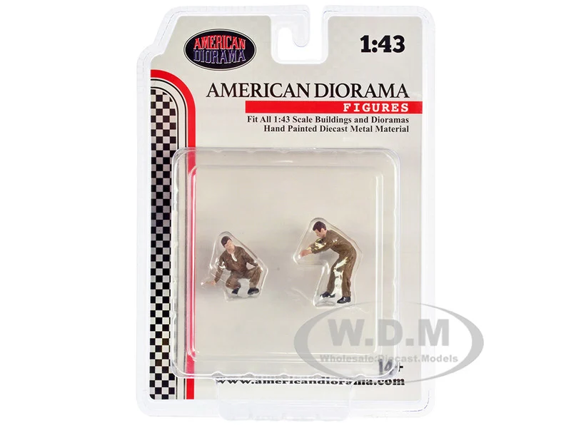 "Race Day" Two Diecast Figures Set 5 for 1/43 Scale Models by American Diorama - Accessories