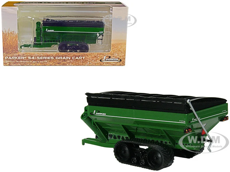 Parker 1154 Grain Cart with Tracks Green 1/64 Diecast Model by SpecCast - Tractors & Farm Models