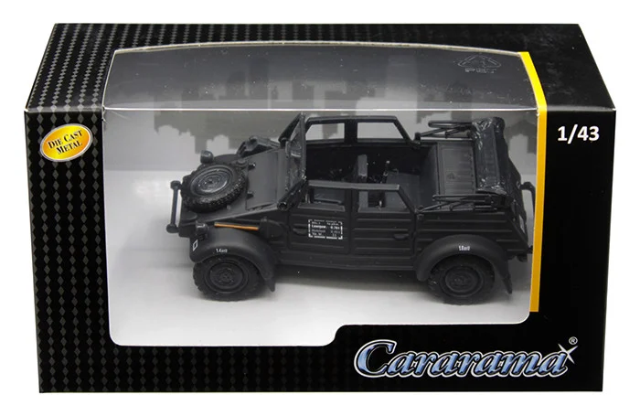 Volkswagen Kubelwagen Convertible K Type 82 Black 1/43 Diecast Model Car by Cararama - Volkswagen Models