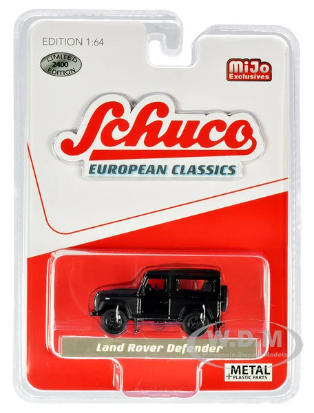 Land Rover Defender Matt Black "European Classics" Limited Edition to 2400 pieces Worldwide 1/64 Diecast Model Car by Schuco - Range/Land Rover Models