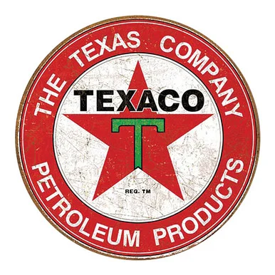 Texaco Motor Oil Round Metal Sign - Desperate Enterprises