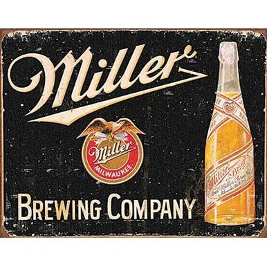 Miller Brewing Vintage Metal Sign - Desperate Enterprises