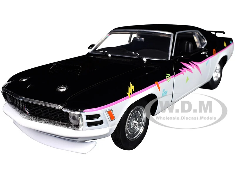 1970 Ford Mustang BOSS 429 "Pro Street" Black and Gray with Graphics Limited Edition to 6650 pieces Worldwide 1/24 Diecast Model Car by M2 Machines - Ford Models