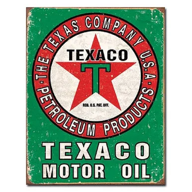 Texaco Motor Oil Rectangle Metal Sign - Desperate Enterprises