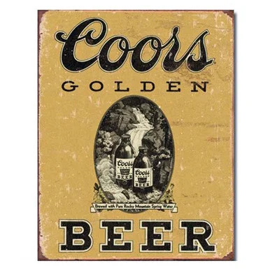 COORS Golden Vintage Metal Sign - Desperate Enterprises