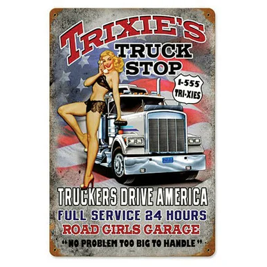 Trixies Truck Stop Metal Sign - Vintage Sign Co.