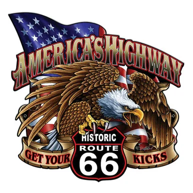 America's Highway Route 66 Metal Sign - Vintage Sign Co.