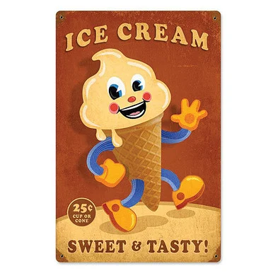 Ice Cream Metal Sign - Vintage Sign Co.