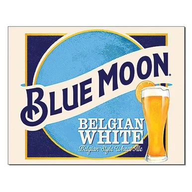 Blue Moon Belgian Wheat Metal Sign - Desperate Enterprises