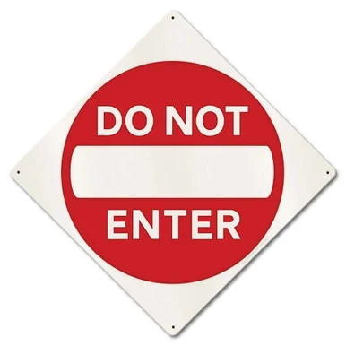 Do Not Enter Caution Metal Sign - Vintage Sign Co.