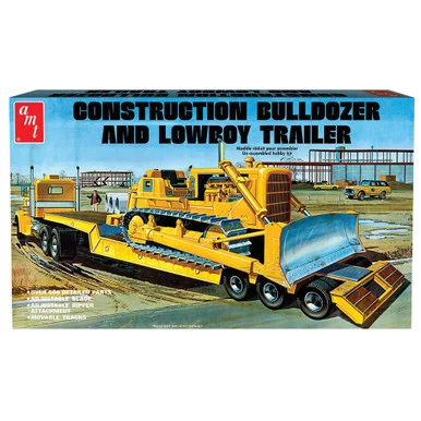 Lowboy Trailer & Bulldozer Combo 1/25 Kit - AMT