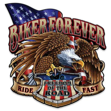 Biker Forever Metal Sign - Vintage Sign Co.