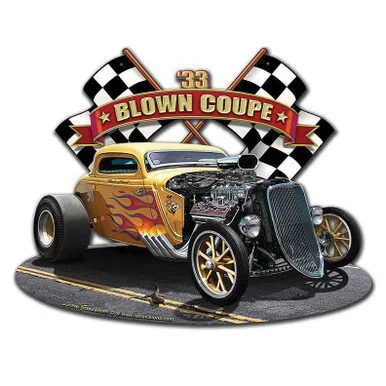 1933 Blown Coupe 2 Racing Cutout Sign - Vintage Sign Co.