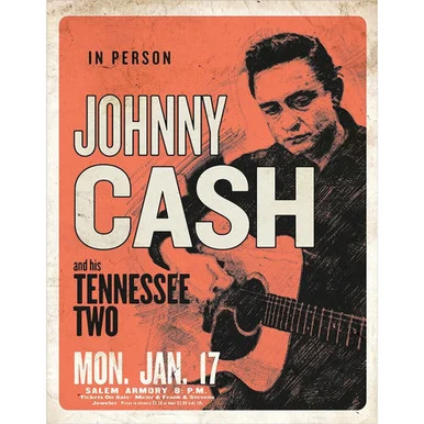 Johnny Cash & His Tennessee Two Metal Sign - Desperate Enterprises