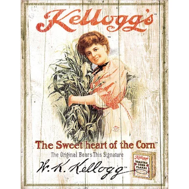 Kellogg's Sweetheart Metal Sign - Desperate Enterprises