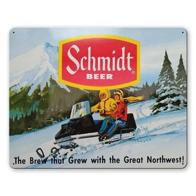 Schmidt Beer - Snowmobile Metal Sign
