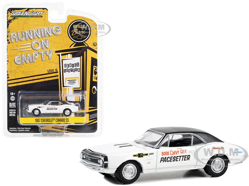 1967 Chevrolet Camaro SS White with Black Top "Book City Chevy Pacesetter - Altoona, Pennsylvania" "Running on Empty" Series 16 1/64 Diecast Model Car by Greenlight