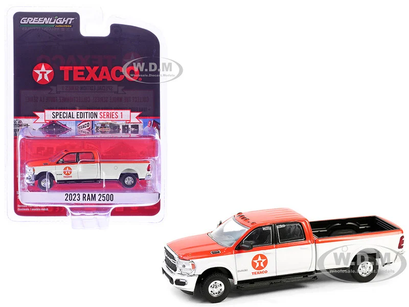 2023 Ram 2500 Pickup Truck "Texaco" Orange and White "Texaco Special Edition" Series 1 1/64 Diecast Model Car by Greenlight - Pickup Trucks Models