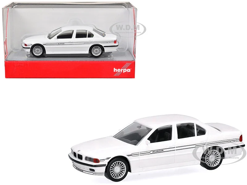 BMW Alpina B12 White 1/87 (HO) Plastic Model Car by Herpa - BMW Models