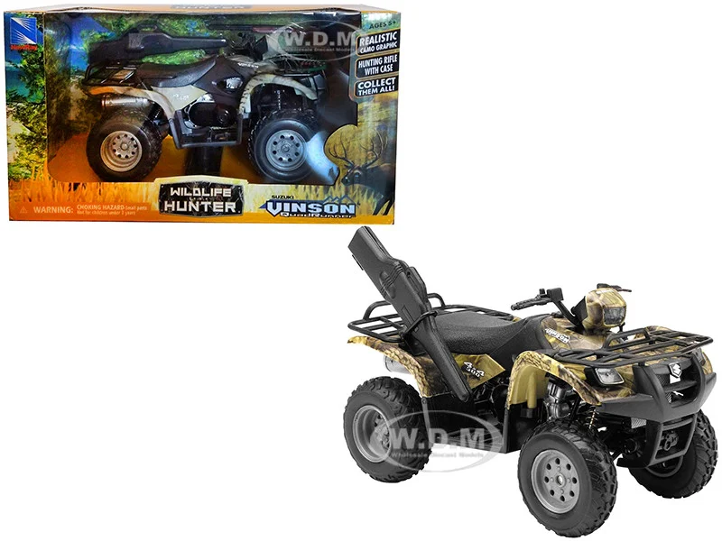Suzuki Vinson 4x4 500 Quad Runner ATV Green 1/12 Diecast Motorcycle Model by New Ray - Suzuki Motorcycles