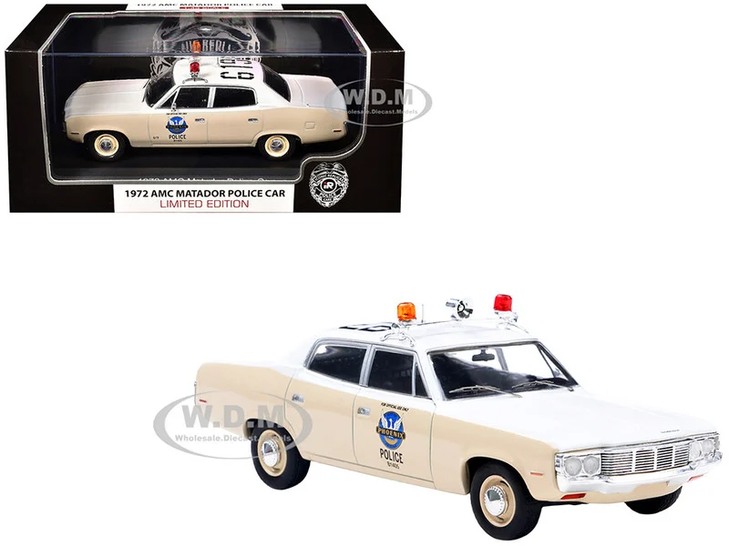 1972 AMC Matador Police Car "Phoenix Police Department" White and Beige 1/43 Diecast Model by Iconic Replicas - Police Models