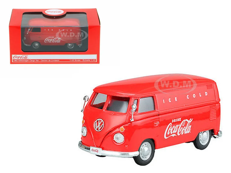 1962 Volkswagen Coca Cola Cargo Van Red 1/43 Diecast Model by Motor City Classics - Volkswagen Models