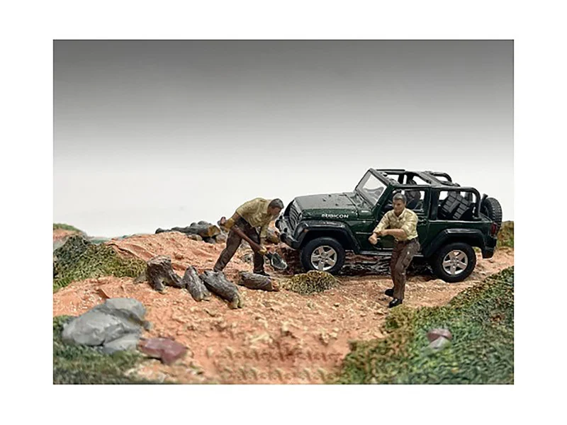 "4X4 Mechanics" 2 Piece Diecast Figure Set 2 for 1/43 Scale Models by American Diorama - Accessories
