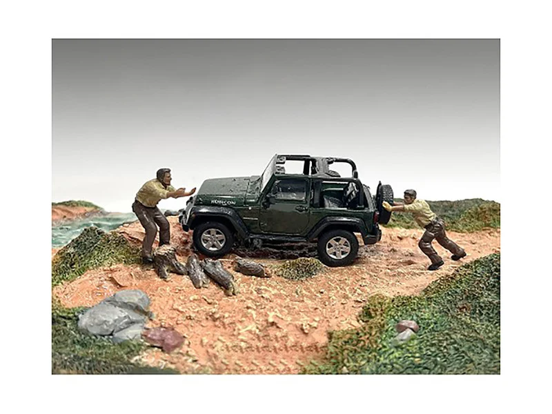 "4X4 Mechanics" 2 Piece Diecast Figure Set 3 for 1/43 Scale Models by American Diorama - Accessories