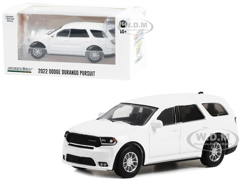 2022 Dodge Durango Pursuit Police Car White "Hot Pursuit" "Hobby Exclusive" Series 1/64 Diecast Model Car by Greenlight - Dodge Models